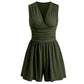 🥳2026 HOT SALE🥳💞50K+ SOLD!👗🌸 50% OFF! V-Neck Ruched Waist Romper – Sleeveless & flattering, pleated waist defines curves. Soft & breathable, perfect for sunny days. Sizes S-2XL. Your effortless summer go‑to. 🦋✨