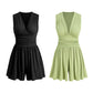 🥳2026 HOT SALE🥳💞50K+ SOLD!👗🌸 50% OFF! V-Neck Ruched Waist Romper – Sleeveless & flattering, pleated waist defines curves. Soft & breathable, perfect for sunny days. Sizes S-2XL. Your effortless summer go‑to. 🦋✨