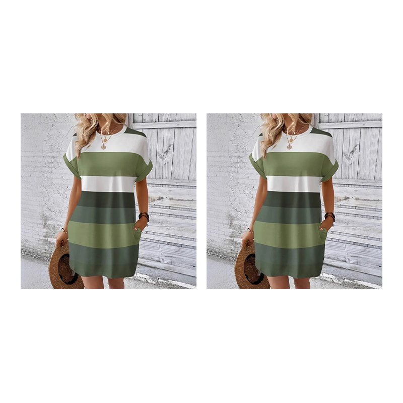 🥳2026 HOT SALE🥳💞50K+ SOLD!🏖️💨 50% OFF! Striped Midi Dress – Lightweight & breathable, effortless drape. Beach cover-up to evening dinner, one dress does it all. Pink, green, sky blue & more. 🌊✅