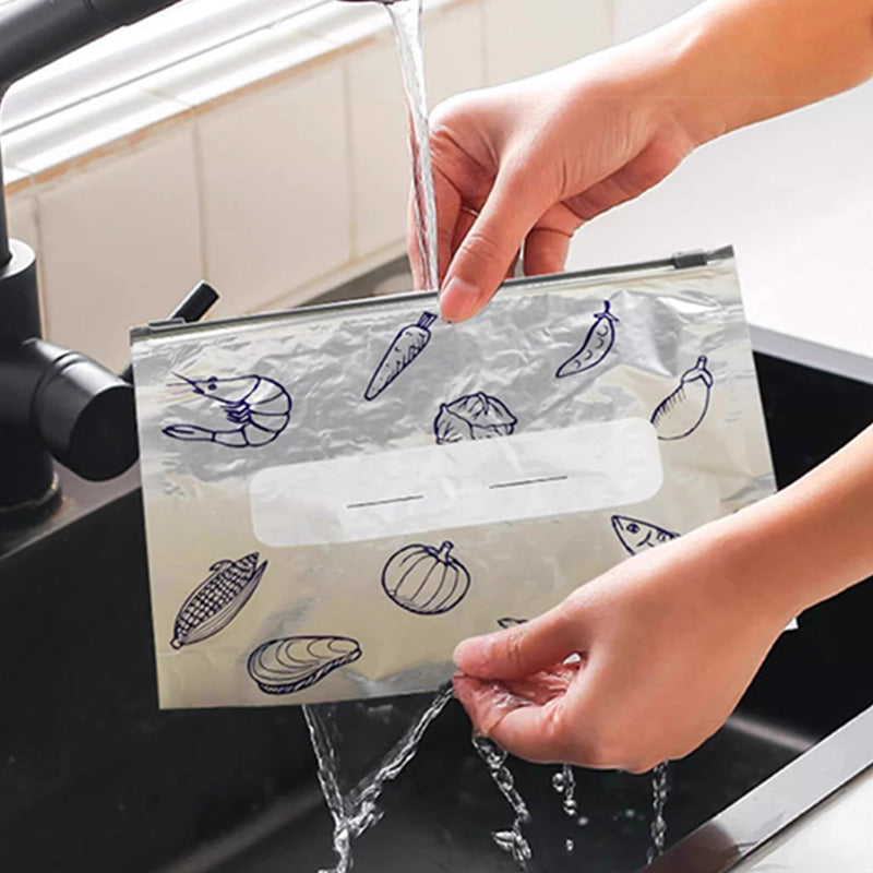 🥳2026 HOT SALE🥳💞50K+ SOLD!♻️🧊 50% OFF! Reusable Aluminum Foil Bags – Airtight, light‑blocking & tear‑resistant. Keeps food fresh longer. Ditch single‑use plastic for good! 🥩✨