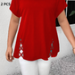 🥳2026 HOT SALE🥳💞50K+ SOLD!💥💕🌿 50% OFF! Women’s Solid Color Tunic – Classic V-neck, unique lattice cutouts. Skin-friendly fabric, great coverage. Black, red, blue & more. Sizes S-2XL. 👚✅