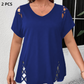 🥳2026 HOT SALE🥳💞50K+ SOLD!💥💕🌿 50% OFF! Women’s Solid Color Tunic – Classic V-neck, unique lattice cutouts. Skin-friendly fabric, great coverage. Black, red, blue & more. Sizes S-2XL. 👚✅