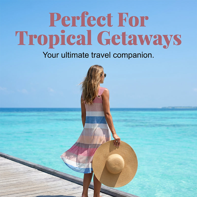 🥳2026 HOT SALE🥳💞50K+ SOLD!🏖️💨 50% OFF! Plus Size Boho Dress – Relaxed silhouette, natural waist. Skin‑friendly fabric, effortless style. Blue, pink & mint options. Your vacation essential. 🌊✅