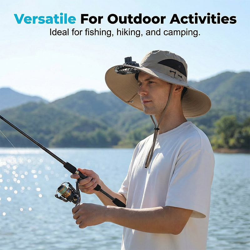 🥳2026 HOT SALE🥳💞50K+ SOLD!🌬️👒 50% OFF! Outdoor Cooling Fan Hat – 360° neck flap, detachable face shield. Keeps you cool & sun‑safe. Ideal for hiking, fishing & all summer adventures. 🎣⛰️