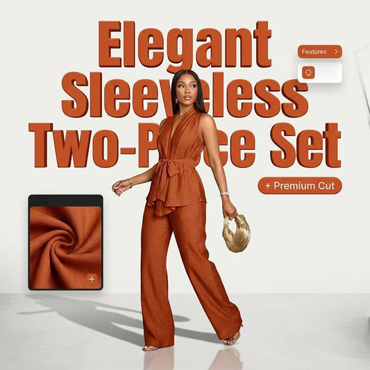 🥳2026 HOT SALE🥳💞50K+ SOLD!💥🎀💫 50% OFF! Sleeveless Top & Wide Pants Set – V-neck, adjustable waist. No matching hassle, instant chic. Perfect for holidays or everyday wear. 🛡️🕊️