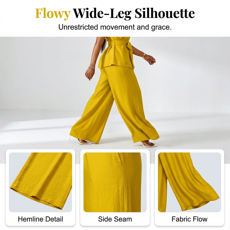 🥳2026 HOT SALE🥳💞50K+ SOLD!💥🎀💫 50% OFF! Sleeveless Top & Wide Pants Set – V-neck, adjustable waist. No matching hassle, instant chic. Perfect for holidays or everyday wear. 🛡️🕊️