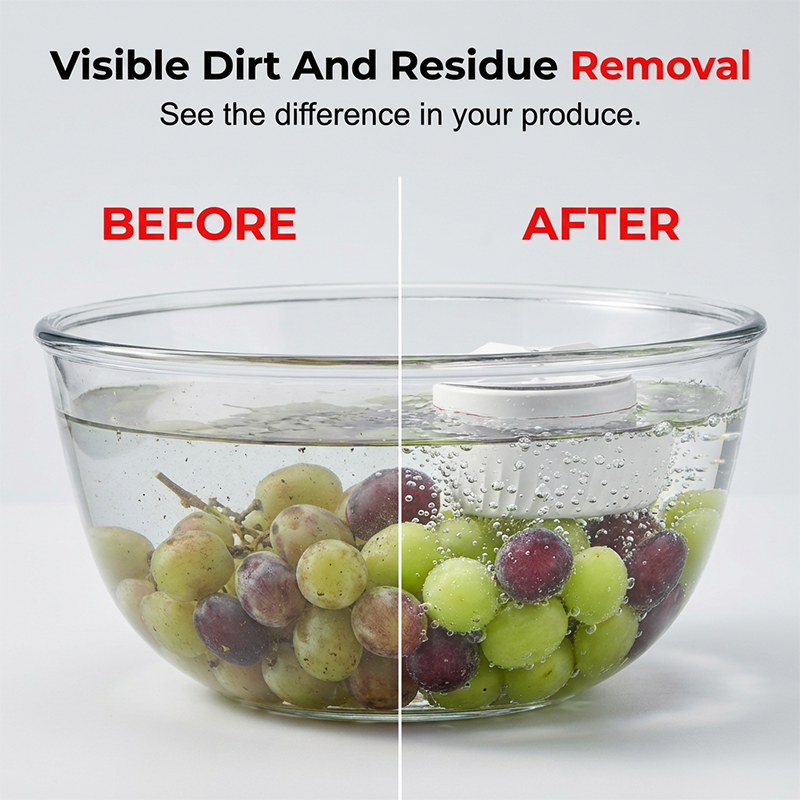 🥳2026 HOT SALE🥳💞50K+ SOLD!🍎🔋 50% OFF! Portable Vegetable Cleaner – Deep purification, visible dirt removal. Compact & travel‑friendly. Just place in water & press. Safe produce for family. 🛡️💚