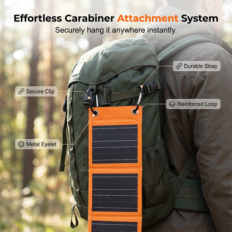 🥳2026 HOT SALE🥳💞50K+ SOLD!⚡🌿 50% OFF! Portable Solar Charger – 10W, foldable & water‑resistant. Carabiners included. Keep your devices powered during walks or trips. No outlet needed. 🧗‍♂️✅