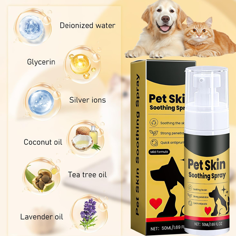 🥳2026 HOT SALE🥳💞50K+ SOLD! 🐶💨 50% OFF! Soothing Spray for Pets – Fast‑acting itch relief for hot spots, allergies & insect bites. Natural tea tree & lavender – safe for dogs & cats of all ages! 🛡️🐱