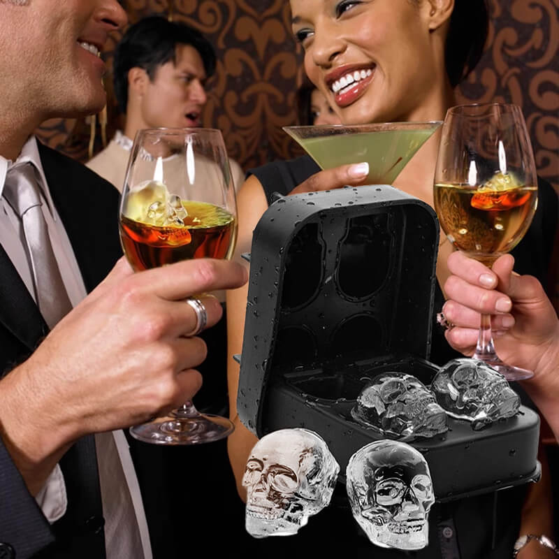 🥳2026 HOT SALE🥳💞50K+ SOLD!💥💀🧊 50% OFF! DIY Silicone Skull Ice Cube Tray – Giant slow-melt skull for whiskey, cocktails & more. Food-grade, BPA-free. Perfect for Halloween & parties. 🎃✨
