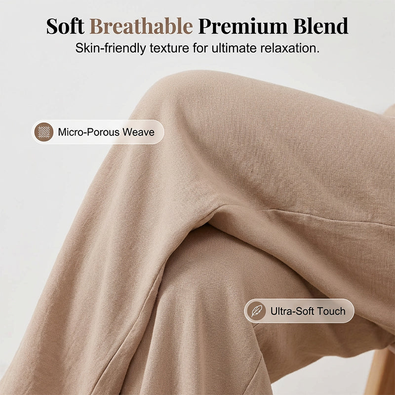🥳2026 HOT SALE🥳💞50K+ SOLD!💥🎀💫 50% OFF! High-Waist Linen Feel Pants – Breathable fabric, functional pockets. Elastic waist for all-day comfort. A wardrobe must-have. 🛡️🕊️