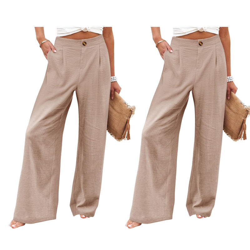 🥳2026 HOT SALE🥳💞50K+ SOLD!💥🎀💫 50% OFF! High-Waist Linen Feel Pants – Breathable fabric, functional pockets. Elastic waist for all-day comfort. A wardrobe must-have. 🛡️🕊️