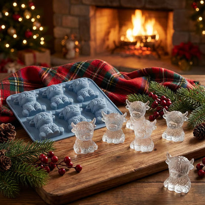 🥳2026 HOT SALE🥳💞50K+ SOLD!🐮🧊 50% OFF! Highland Cow Ice Cube Mold – Adorable 3D silicone tray, 6 cavities. Food‑grade, BPA‑free & dishwasher safe. A whisky lover’s must‑have! 🥃✨