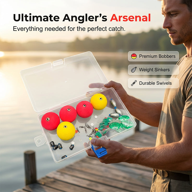 🥳2026 HOT SALE🥳💞50K+ SOLD! 🎣✨ 50% OFF! Complete Fishing Float & Sinker Rig Kit – high-buoyancy foam floats, precision weighted core, vivid strike indicators. Portable tackle box! 🛡️💪