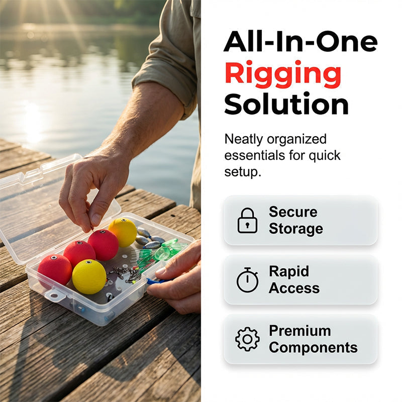 🥳2026 HOT SALE🥳💞50K+ SOLD! 🎣✨ 50% OFF! Complete Fishing Float & Sinker Rig Kit – high-buoyancy foam floats, precision weighted core, vivid strike indicators. Portable tackle box! 🛡️💪