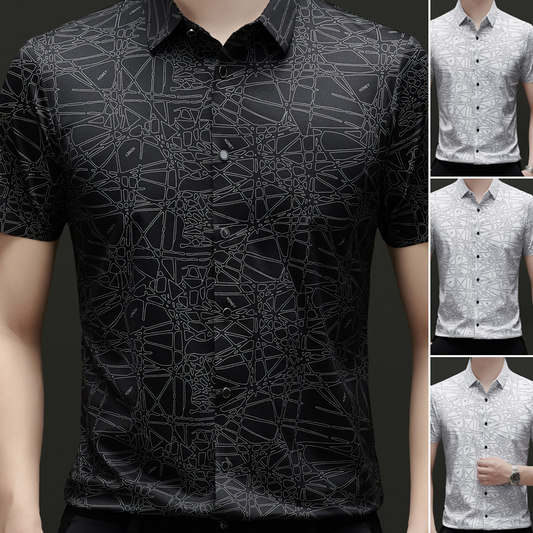 🥳2026 HOT SALE🥳💞50K+ SOLD!💥👔🌿 50% OFF! Men‘s Abstract Print Shirt – Lightweight, skin‑friendly & easy‑care. Lapel collar adds a smart touch. No ironing needed. Your summer go‑to. 🧺✅