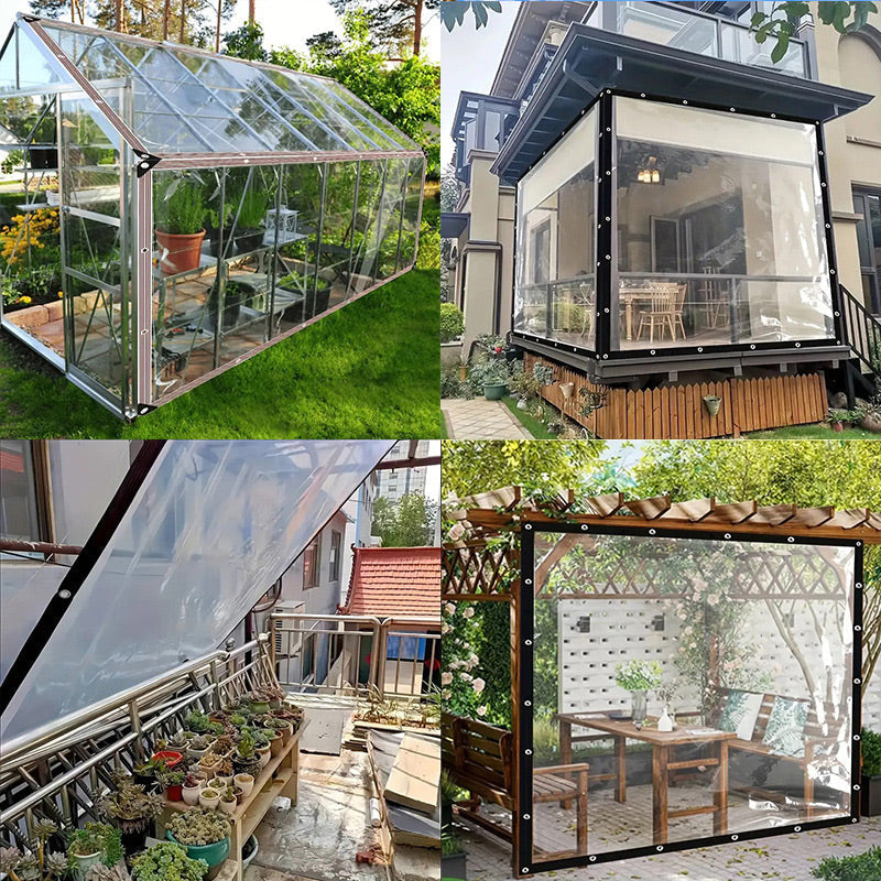 🥳2026 HOT SALE🥳💞50K+ SOLD! 🛡️🔩 50% OFF! Reinforced Transparent Tarp – aluminum grommets, 6-thread stitching, 3X longer life. Multi-use for roof, courtyard & carport – one tarp, endless jobs! 🏠💪