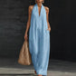 🥳2026 HOT SALE🥳💞50K+ SOLD!🏖️💨 50% OFF! Casual Linen Jumpsuit – Halter V-neck, flowy wide-leg. Soft & breathable, keeps you cool. Side pockets for essentials. Your go‑to summer piece. 👗✅