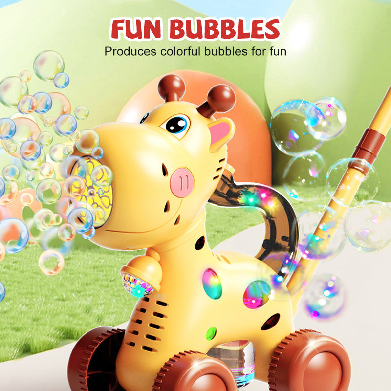 🥳2026 HOT SALE🥳💞50K+ SOLD!🐴✨ 50% OFF! Animal Bubble Lawn Mover – Pink pony / yellow deer. Large stable wheels, 2‑height handle. Comes with bubble liquid. Hours of outdoor play. 🏡🎁