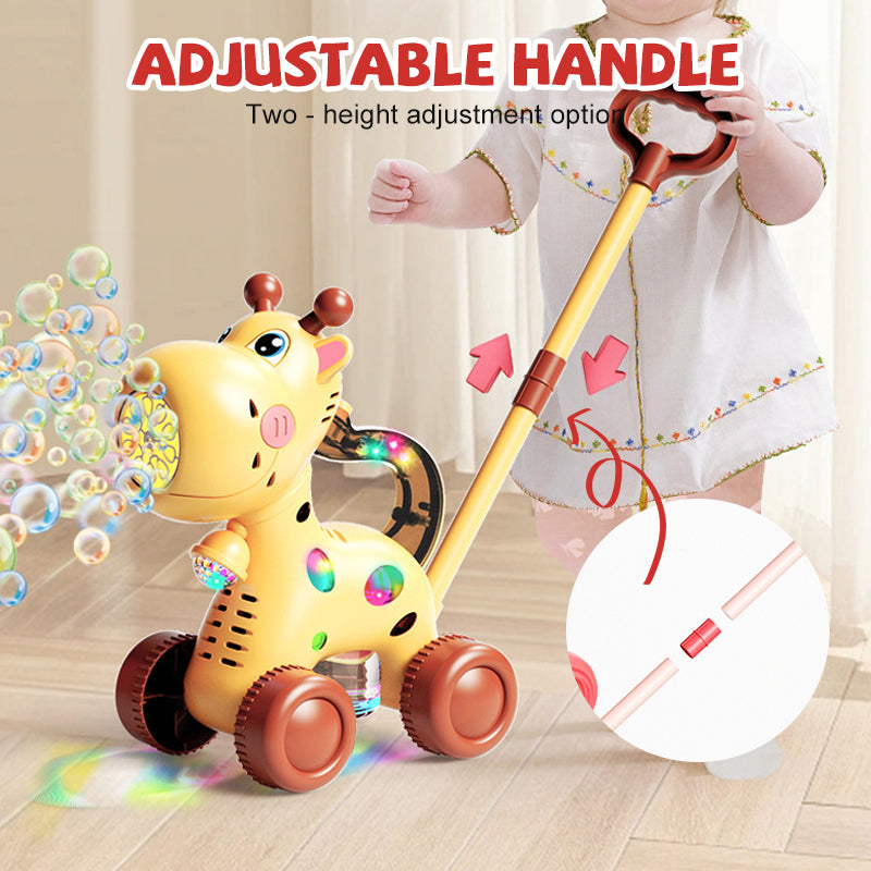 🥳2026 HOT SALE🥳💞50K+ SOLD!🐴✨ 50% OFF! Animal Bubble Lawn Mover – Pink pony / yellow deer. Large stable wheels, 2‑height handle. Comes with bubble liquid. Hours of outdoor play. 🏡🎁