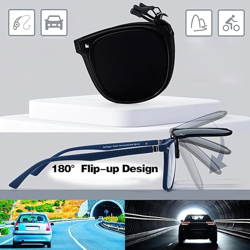 🥳2026 HOT SALE🥳💞50K+ SOLD!👓🌿 50% OFF! Clip‑on Polarized Sunglasses – Flip‑up design, true color vision. Protects from glare & UV. Foldable with case. Perfect for reading or driving. 🚗✅