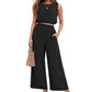 🥳2026 HOT SALE🥳💞50K+ SOLD!🏖️💨 50% OFF! Women's 2-Piece Tank Top & Wide-Leg Pants Set – Breathable fabric, shirred elastic waist & deep side pockets. Keep cool & chic all summer. 👗✨