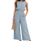 🥳2026 HOT SALE🥳💞50K+ SOLD!🏖️💨 50% OFF! Women's 2-Piece Tank Top & Wide-Leg Pants Set – Breathable fabric, shirred elastic waist & deep side pockets. Keep cool & chic all summer. 👗✨