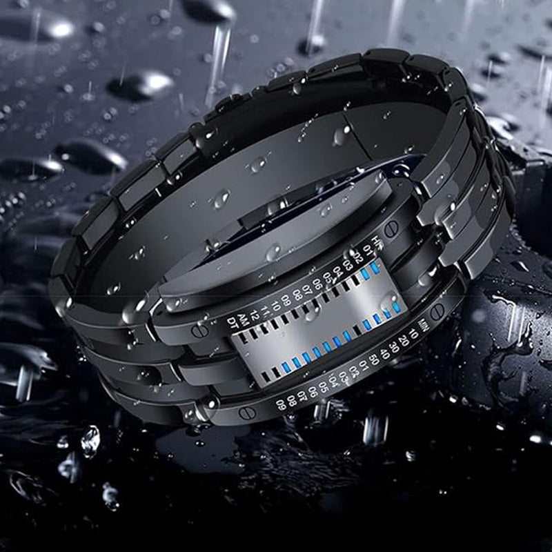 ⌚ 50% OFF NOW! ⏳ Men's Binary LED Watch – Stainless steel, blue light, sporty & water-resistant – modern style ⚡