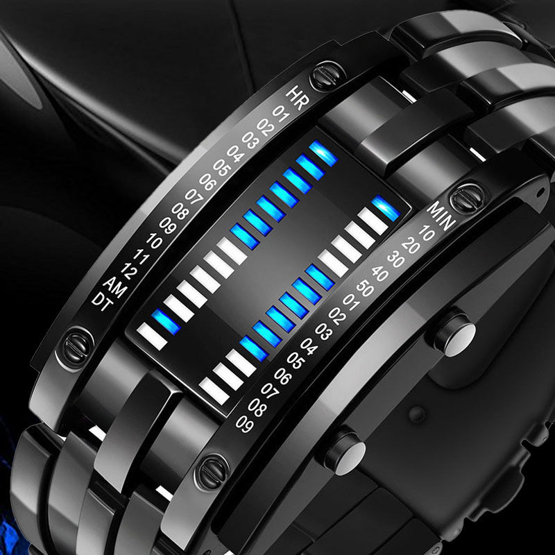 ⌚ 50% OFF NOW! ⏳ Men's Binary LED Watch – Stainless steel, blue light, sporty & water-resistant – modern style ⚡