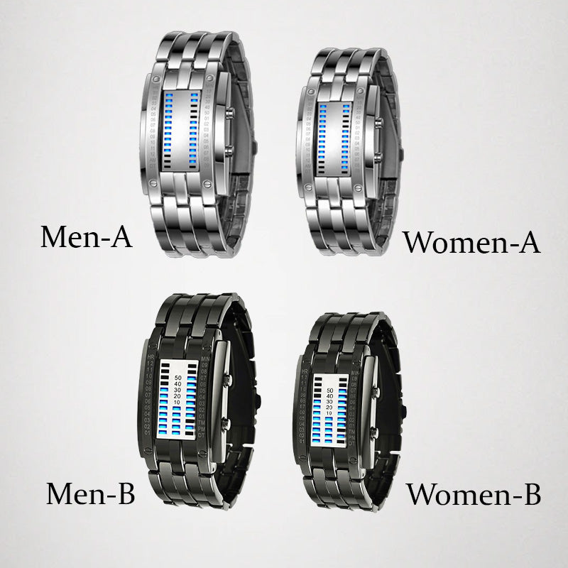 ⌚ 50% OFF NOW! ⏳ Men's Binary LED Watch – Stainless steel, blue light, sporty & water-resistant – modern style ⚡
