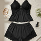 🥳2026 HOT SALE🥳💞50K+ SOLD!👗🌸 50% OFF! Lace Trim Camisole & Shorts Pajama Set – Soft satin-like fabric, adjustable straps & V-neck. Elastic waist shorts for easy on/off. Perfect for a relaxing night. 🛏️✨
