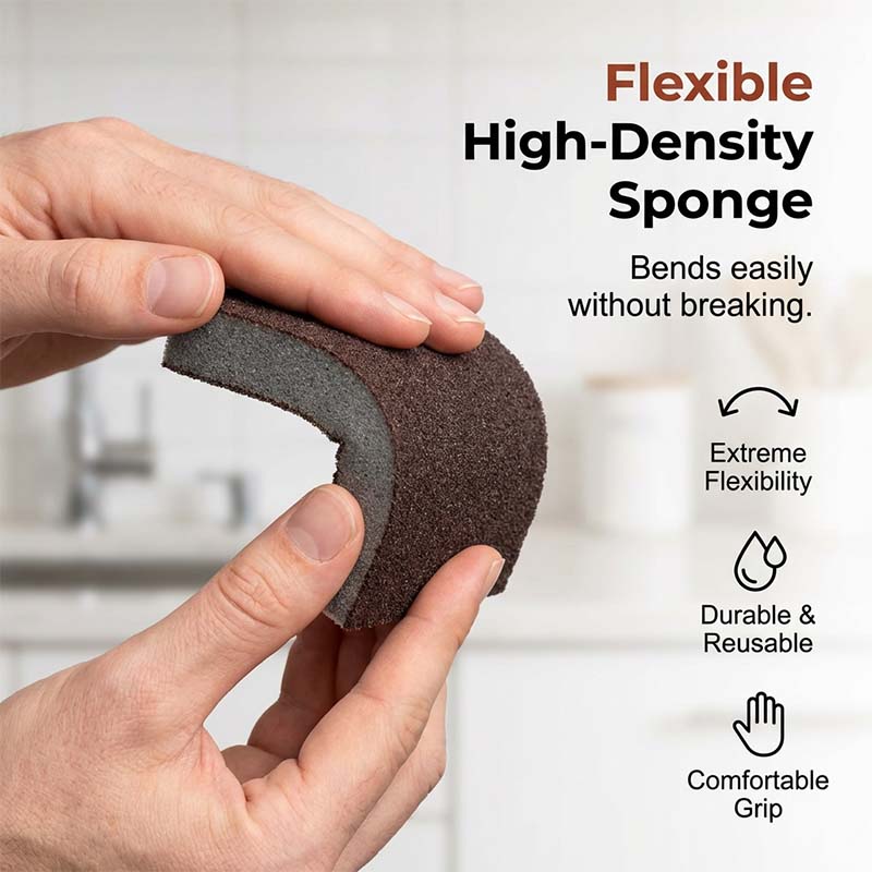 🥳2026 HOT SALE🥳💞50K+ SOLD!🧽🔥 50% OFF! Emery Sponge Scrubber – Removes burnt grease & rust instantly. Flexible & durable, ergonomic handle. A heavy-duty cleaning essential. 🍳✨