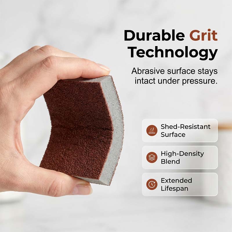 🥳2026 HOT SALE🥳💞50K+ SOLD!🧽🔥 50% OFF! Emery Sponge Scrubber – Removes burnt grease & rust instantly. Flexible & durable, ergonomic handle. A heavy-duty cleaning essential. 🍳✨