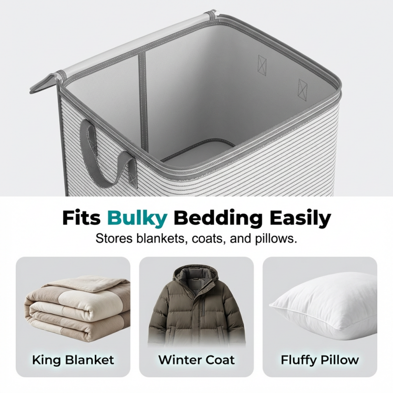 🥳2026 HOT SALE🥳💞50K+ SOLD!🏠🛋️50% OFF! Large Collapsible Storage Bag – Huge capacity, reinforced handles & smooth dual zipper. Folds flat when not in use. Perfect for bedding, coats & loft clutter. A home organizer’s best friend! 🧺💪