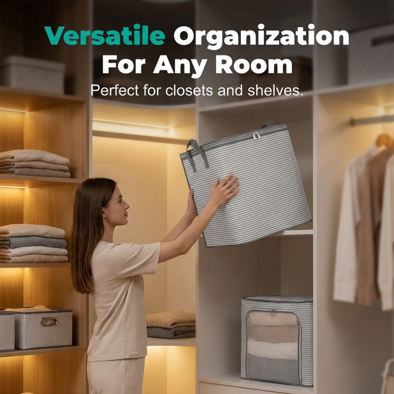 🥳2026 HOT SALE🥳💞50K+ SOLD!🏠🛋️50% OFF! Large Collapsible Storage Bag – Huge capacity, reinforced handles & smooth dual zipper. Folds flat when not in use. Perfect for bedding, coats & loft clutter. A home organizer’s best friend! 🧺💪