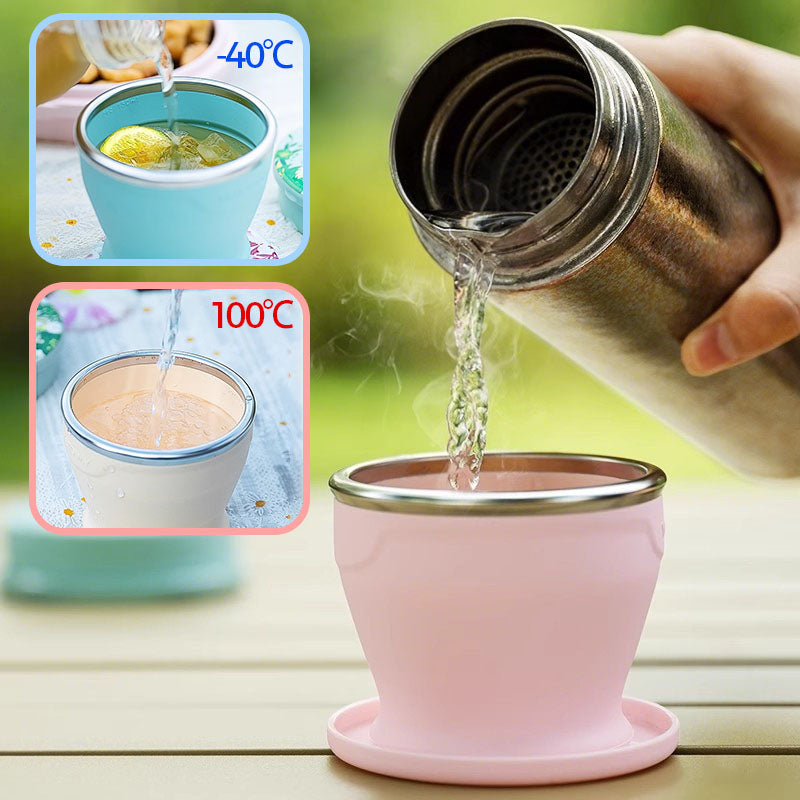 🥳2026 HOT SALE🥳💞50K+ SOLD!🧊🥤 50% OFF! Folding Travel Cup – BPA‑free, withstands -40°C to 230°C. Wide base, no tipping. Collapses to pocket size. A camping essential. 🏕️✅
