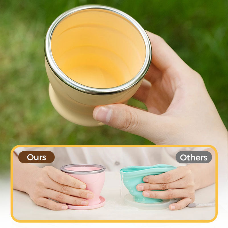 🥳2026 HOT SALE🥳💞50K+ SOLD!🧊🥤 50% OFF! Folding Travel Cup – BPA‑free, withstands -40°C to 230°C. Wide base, no tipping. Collapses to pocket size. A camping essential. 🏕️✅