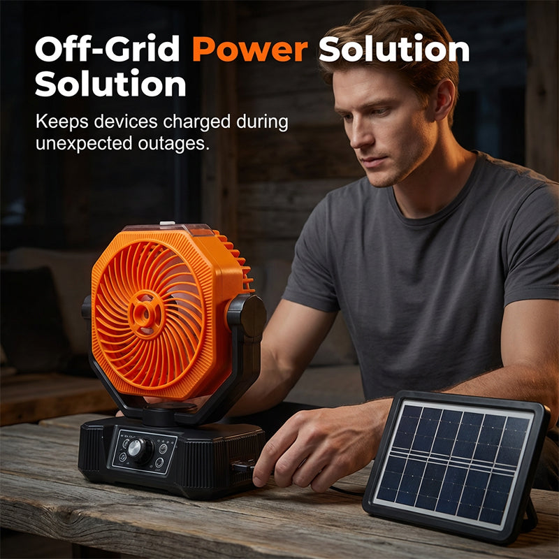 🥳2026 HOT SALE🥳💞50K+ SOLD!🌞⛺ 50% OFF! Solar Portable Misting Fan – Cool mist + wide oscillation + remote control. Solar powered, off‑grid camping comfort. No more sticky summer days! 💨🌀