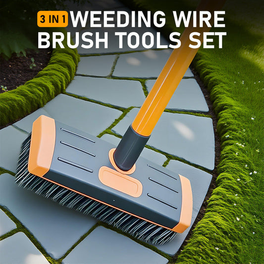 🥳2026 HOT SALE🥳💞50K+ SOLD!🔧💨 50% OFF! 3‑in‑1 Weed & Moss Removal Kit – Durable steel brushes, ergonomic non‑slip grip. Adjustable length for standing work. Ideal for patios, driveways & stone paths. 🇬🇧✨🧤