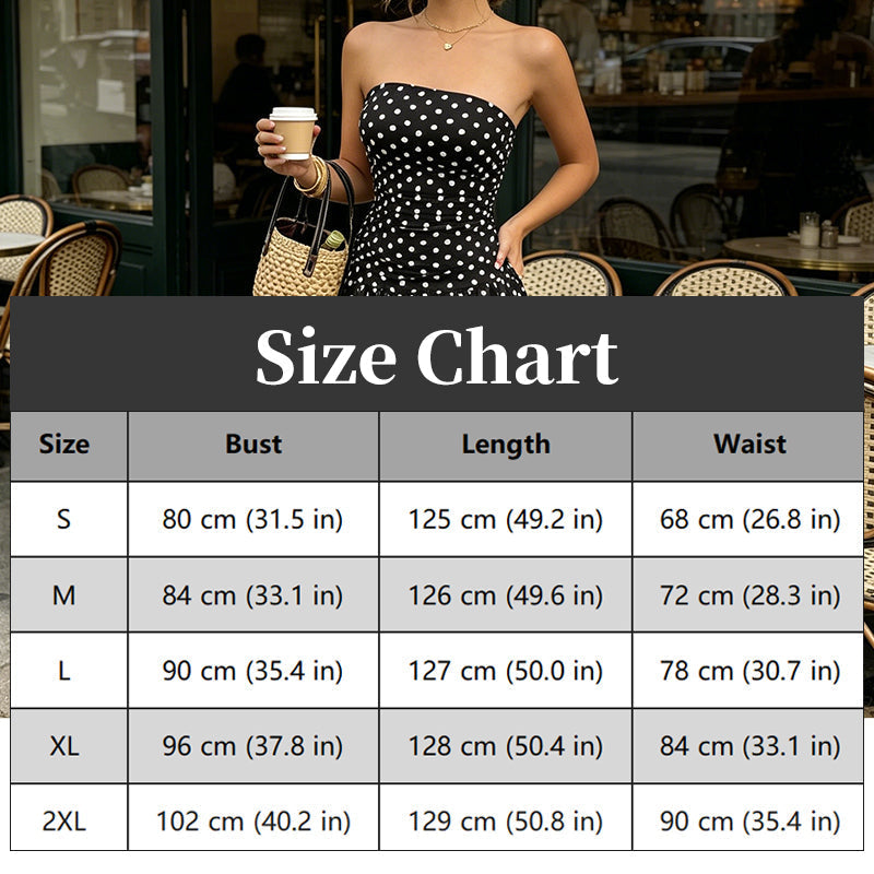 🥳2026 HOT SALE🥳💞50K+ SOLD!👗🌹 50% OFF! Polka Dot Strapless Dress – Secure fit, breathable fabric. Timeless vacation elegance. ✨🌸