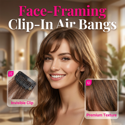 🥳2026 HOT SALE🥳💞50K+ SOLD!✨💇‍♀️ 50% OFF! Clip-in Long Side Air Bangs – Instantly frames your face, hides forehead lines. Premium synthetic silk, secure clips. Natural black & brown shades. Effortless beauty in seconds! 🌸🦋