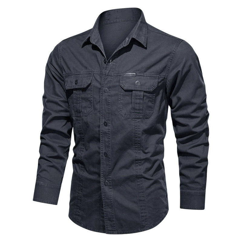 🥳2026 HOT SALE🥳💞50K+ SOLD!👕🔥 50% OFF! Men’s Long Sleeve Cotton Workwear Shirt – Breathable, reinforced seams & dual chest pockets. Tailored fit moves with you. A durable everyday essential. 🛡️✨