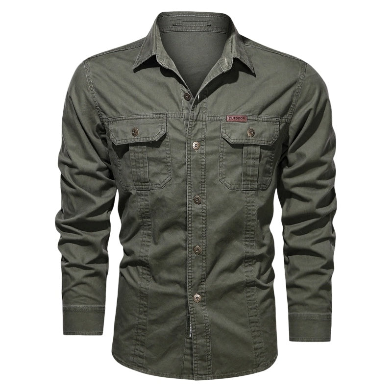 🥳2026 HOT SALE🥳💞50K+ SOLD!👕🔥 50% OFF! Men’s Long Sleeve Cotton Workwear Shirt – Breathable, reinforced seams & dual chest pockets. Tailored fit moves with you. A durable everyday essential. 🛡️✨