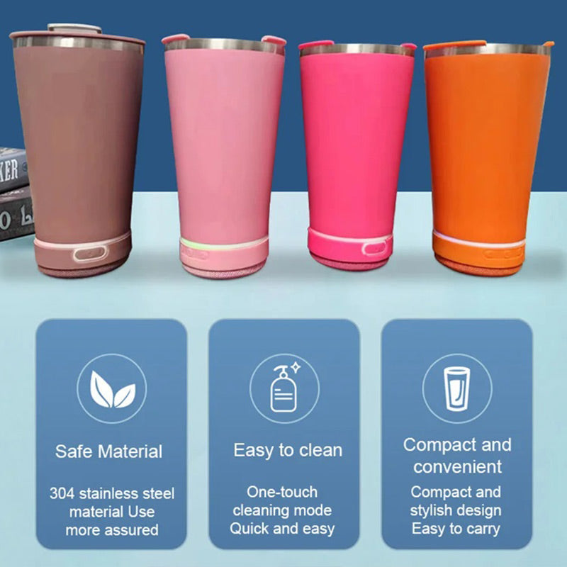 🥳2026 HOT SALE🥳💞50K+ SOLD!🍻🚚 50% OFF + Free Shipping! Bluetooth Audio Beer Mug – Plays music, keeps drinks cold, bottle opener built‑in. Perfect for garden parties or relaxing. 🍺🎵