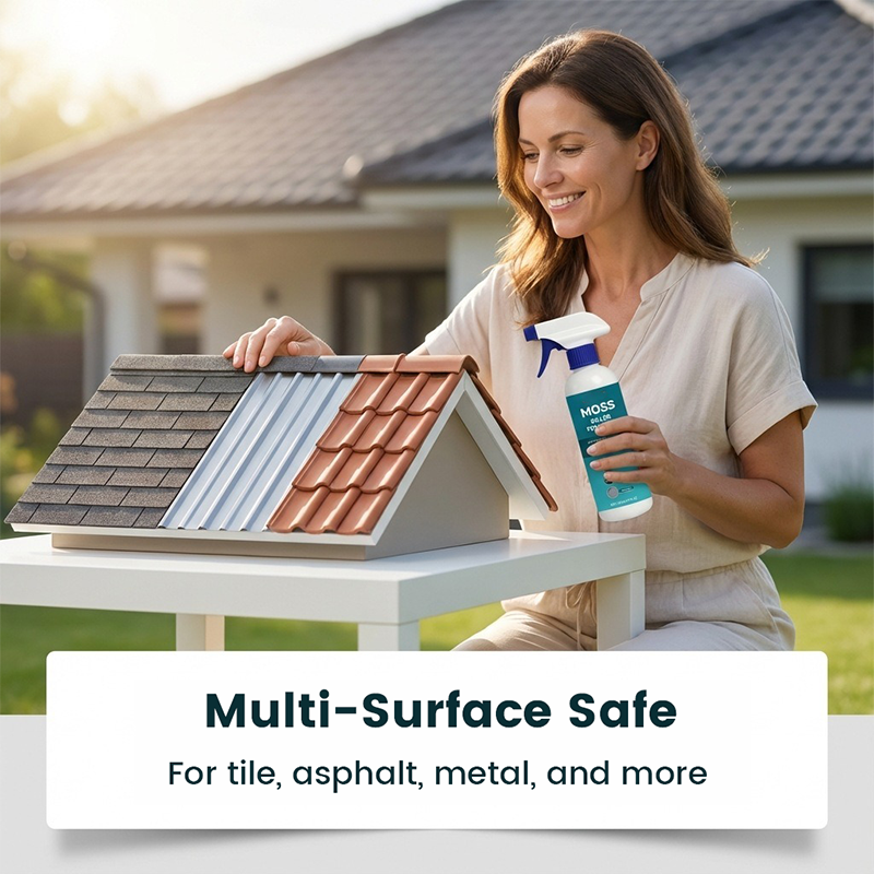 🥳2026 HOT SALE🥳💞50K+ SOLD!🧴🌿 50% OFF! Multi‑Surface Moss Remover – Spray & walk away. Fast action, plant‑safe formula. Works on asphalt, tile & metal. Save your back, save your roof. No more green slime! ✅💚