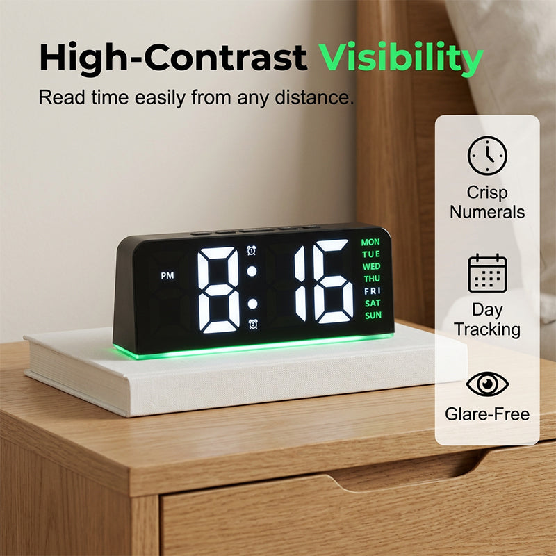 🥳2026 HOT SALE🥳💞50K+ SOLD!⏰💡 50% OFF! LED Digital Alarm Clock – Ultra‑clear display, weekday/weekend modes. Soothing ambient light doubles as night light. No more morning confusion. 🛌✨