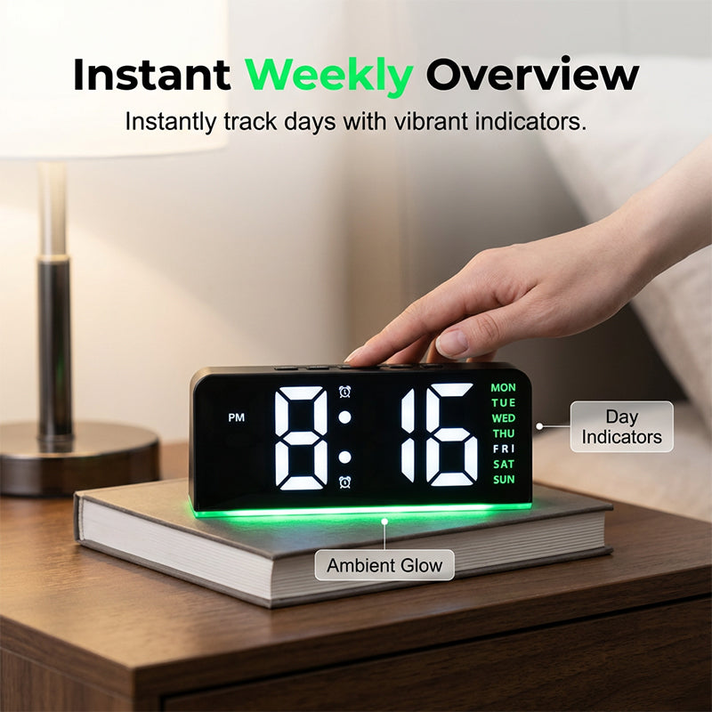 🥳2026 HOT SALE🥳💞50K+ SOLD!⏰💡 50% OFF! LED Digital Alarm Clock – Ultra‑clear display, weekday/weekend modes. Soothing ambient light doubles as night light. No more morning confusion. 🛌✨