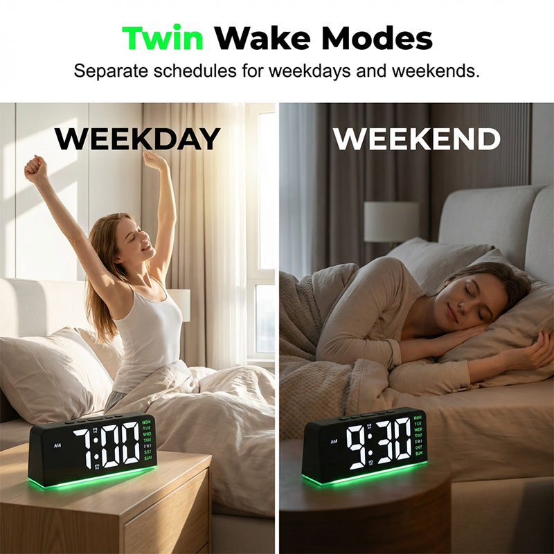 🥳2026 HOT SALE🥳💞50K+ SOLD!⏰💡 50% OFF! LED Digital Alarm Clock – Ultra‑clear display, weekday/weekend modes. Soothing ambient light doubles as night light. No more morning confusion. 🛌✨