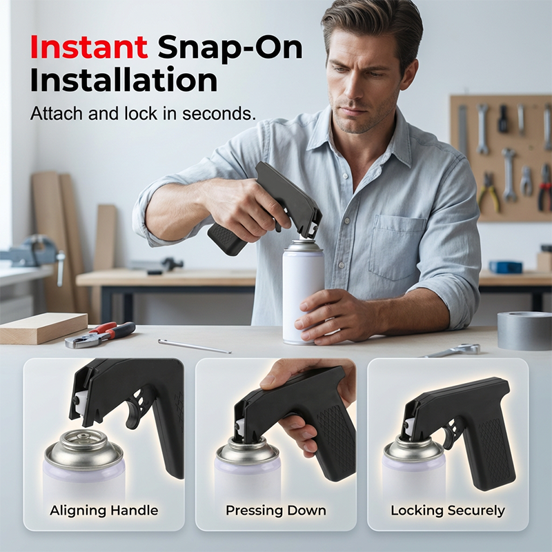 🥳2026 HOT SALE🥳💞50K+ SOLD! 🛠️✨ 50% OFF! Aerosol Spray Can Trigger Handle – Effortless precision control, full‑hand grip eliminates finger fatigue. Snap‑on install, no tools needed – transforms any standard spray can! 🖌️💪