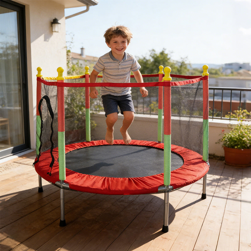 🥳2026 HOT SALE🥳💞50K+ SOLD!🎪🛡️ 50% OFF! Toddler Trampoline with Enclosure – 4.6ft, padded poles & spring‑free. Quiet & stable on any floor. A backyard of fun, right in your living room. Keep grandkids active & happy. 👵💕